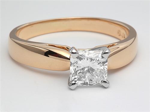 Gold 1.32 Radiant cut Diamond Solitaire Engagement Ring