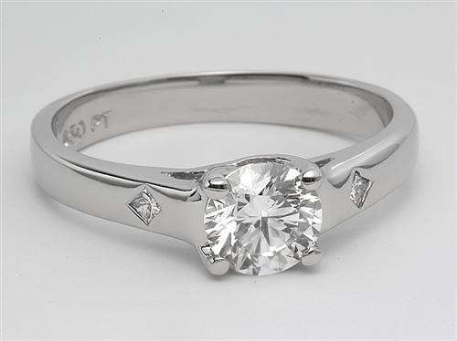 White Gold 0.74 Round cut Solitaire Diamond Ring