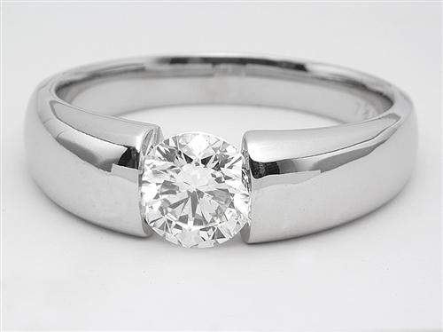 White Gold 1.00 Round cut Solitaire Diamond Rings