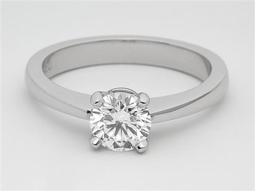 Platinum 0.76 Round cut Engagement Ring
