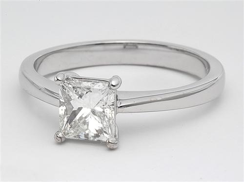White Gold 1.00 Princess cut Solitaire Diamond Ring