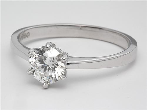 White Gold 0.87 Round cut Diamond Solitaire Engagement Ring