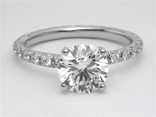 Platinum 1.72 Round cut Engagement Ring