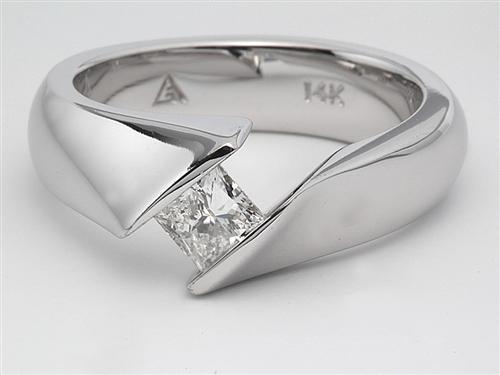 White Gold 0.51 Princess cut Diamond Rings