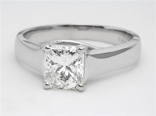 White Gold 1.52 Radiant cut Solitaire Rings