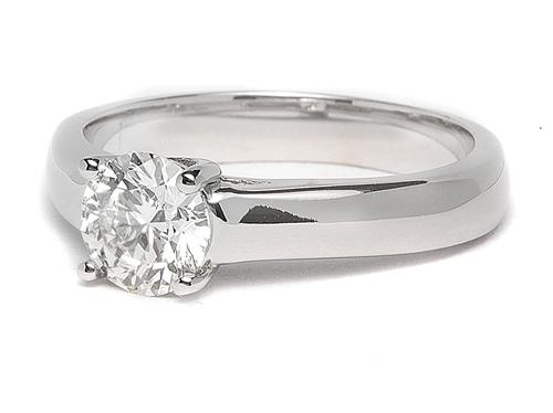 White Gold 0.86 Round cut Solitaire Ring
