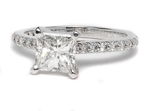 White Gold 1.01 Princess cut Diamond Rings