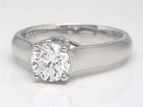 Platinum 0.99 Round cut Diamond Engagement Solitaire Rings