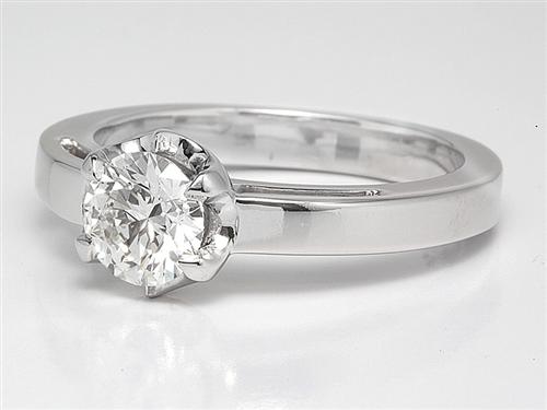 White Gold 0.66 Round cut Diamond Ring