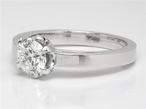 White Gold 0.76 Round cut Solitaire Diamond Rings