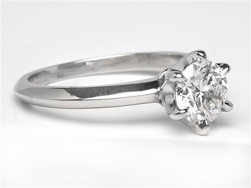 Platinum 0.79 Round cut Round Solitaire Ring