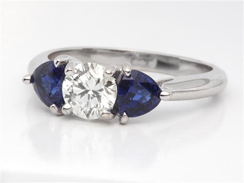 White Gold 0.53 Round cut Emerald Rings
