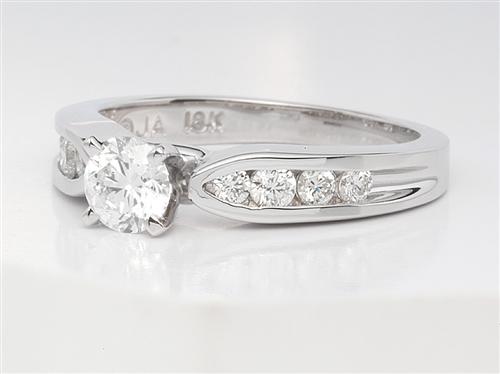 White Gold 0.45 Round cut Diamond Rings