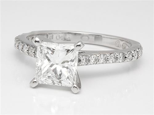 Platinum 0.86 Round cut Engagement Rings