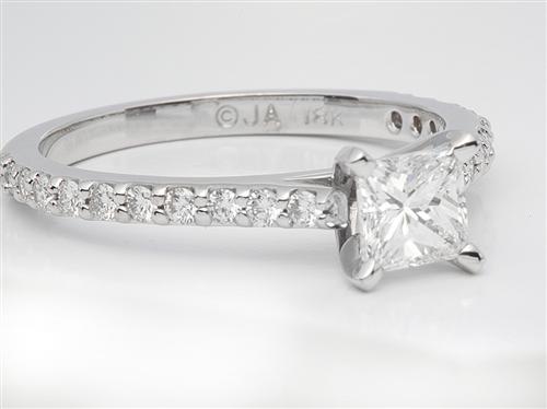 White Gold 0.67 Princess cut Diamond Rings
