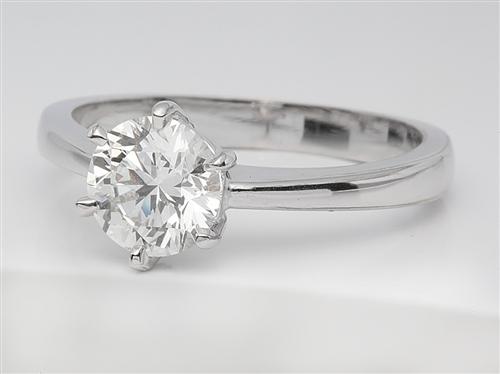 White Gold 1.02 Round cut Engagement Rings