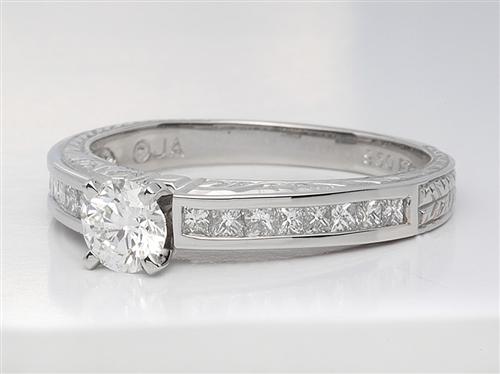 Platinum 0.52 Round cut Wedding Ring Sets