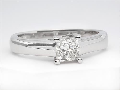 White Gold 0.59 Princess cut Solitaire Engagement Ring