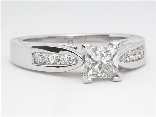 White Gold 0.56 Princess cut Diamond Rings