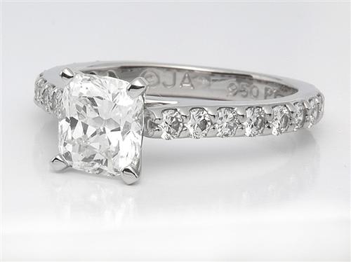 Platinum 1.12 Cushion cut Diamond Rings