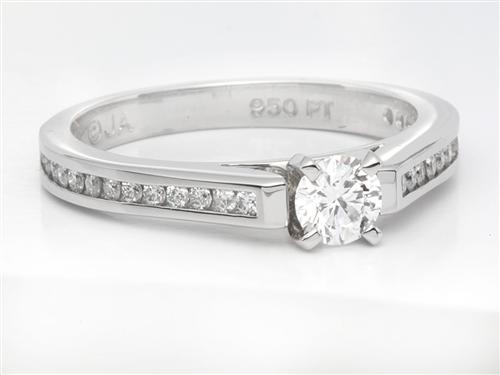 Platinum 0.31 Round cut Diamond Rings