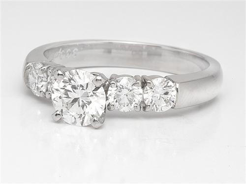 Platinum 0.75 Round cut Bridal Set Wedding Rings