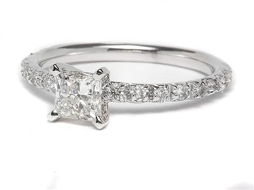 White Gold 0.74 Princess cut Engagement Rings
