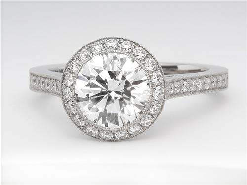 Platinum 1.80 Round cut Micro Pave Ring