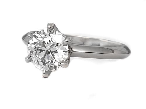 Platinum 1.33 Round cut Solitaire Ring