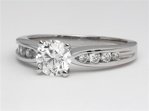 Platinum 1.02 Round cut Engagement Rings