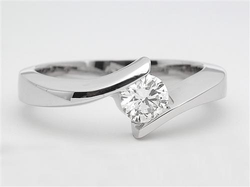 White Gold 0.41 Round cut Solitaire Ring
