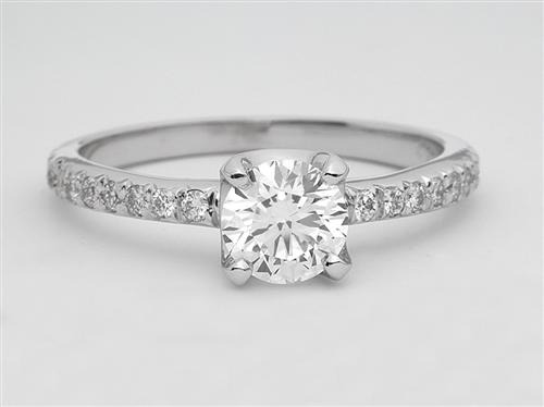 White Gold 0.61 Round cut Engagement Rings