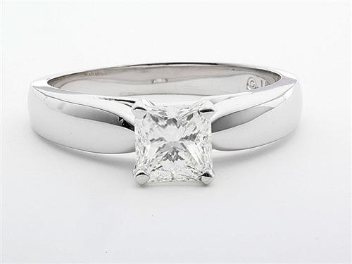 White Gold 1.00 Radiant cut Solitaire Engagement Ring