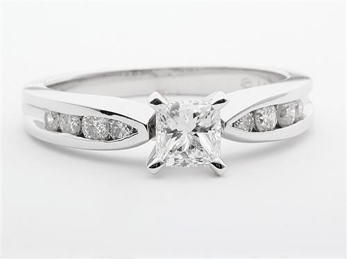 White Gold 0.53 Princess cut Engagement Ring