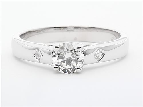 White Gold 0.50 Round cut Diamond Solitaire Rings