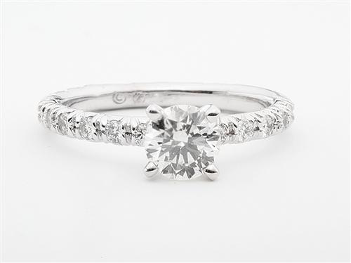 White Gold 0.62 Round cut Micro Pave Rings