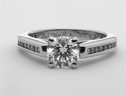 Platinum 0.73 Round cut Diamond Ring