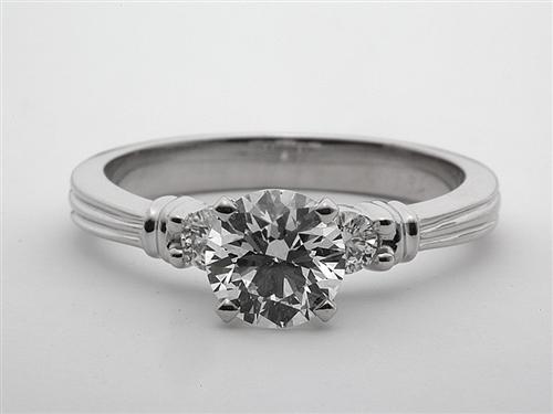 White Gold 1.04 Round cut Wedding Band Sets