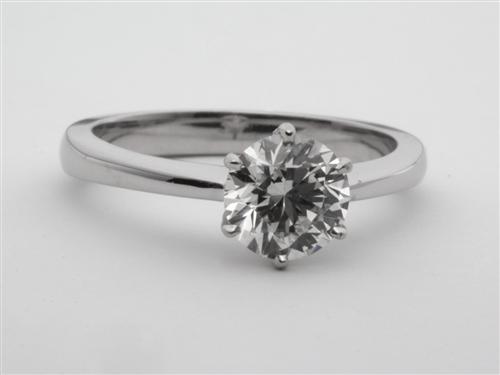 White Gold 1.10 Round cut Round Solitaire Ring