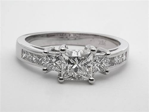 White Gold 1.04 Princess cut Diamond Ring