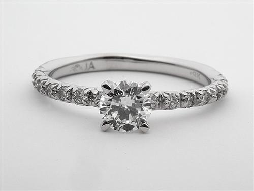 White Gold 0.60 Round cut Pave Ring Setting