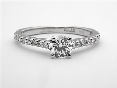 White Gold 0.57 Round cut Engagement Ring