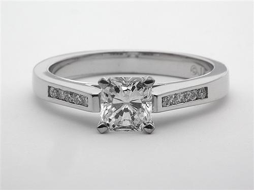 White Gold 0.88 Radiant cut Engagement Rings