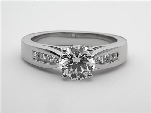 Platinum 1.10 Round cut Engagement Rings