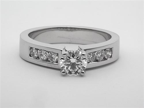 White Gold 0.64 Round cut Diamond Rings