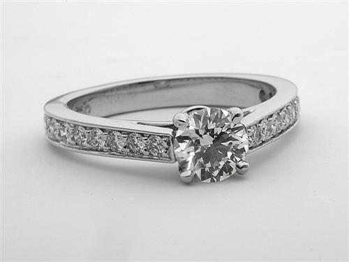 White Gold 0.71 Round cut Pave Ring Setting