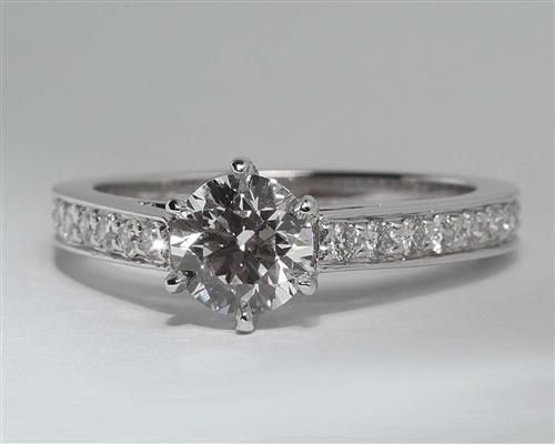 White Gold 0.84 Round cut Pave Diamond Rings