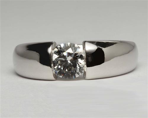 Platinum 0.84 Round cut Solitaire Ring