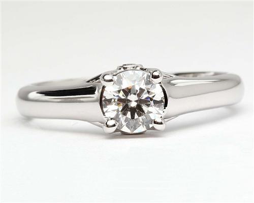 White Gold 0.60 Round cut Diamond Solitaire Rings