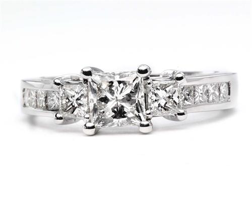 White Gold 0.73 Princess cut Engagement Rings